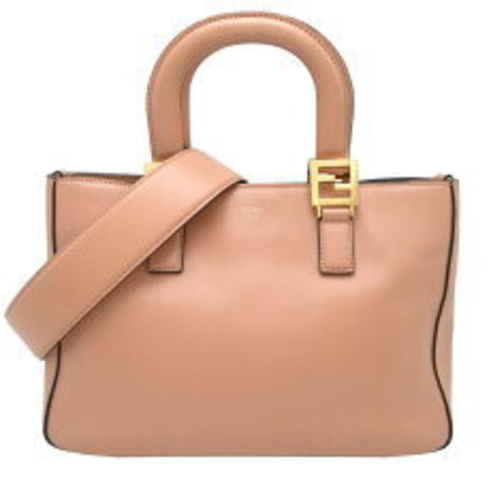 Fendi FF Tote Handbag Leather Pink